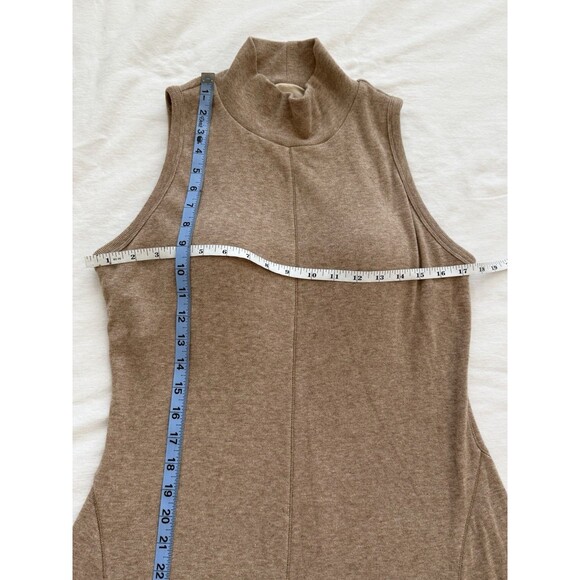 OGL Women’s Mockneck Midi Tank Brami Dress Heather Taupe XL Ribbed Stretch Soft - Picture 12 of 13